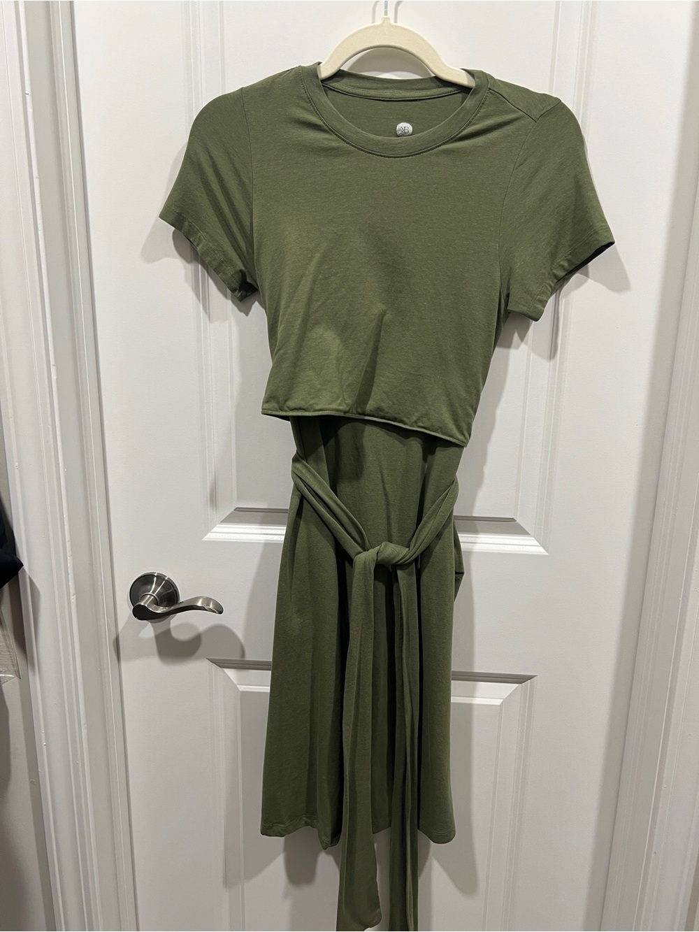 Kindred Bravely Olive Green Short-Sleeve Nursing Dress